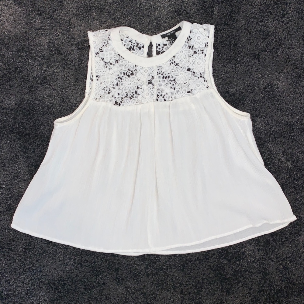 white lace tank top